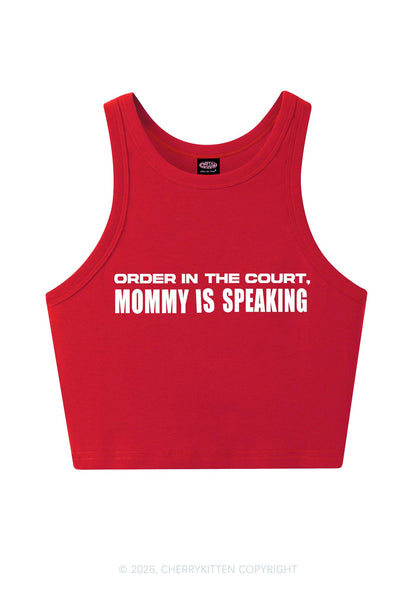 Mommy Is Speaking Y2K Crop Tank Top Cherrykitten