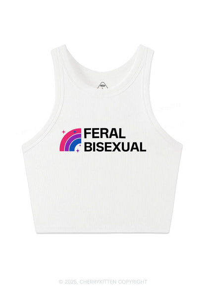 Feral Bisexual Pride Y2K Crop Tank Top Cherrykitten