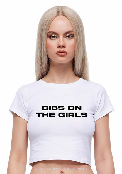 Dibs On The Girls Pride Y2K Baby Tee Cherrykitten