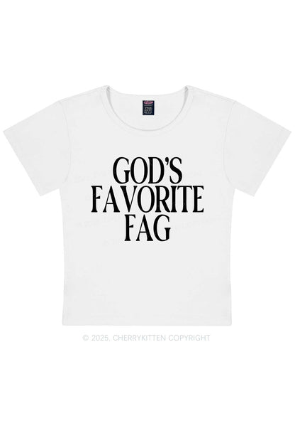 Gods Favorite Fag Pride Y2K Baby Tee Cherrykitten