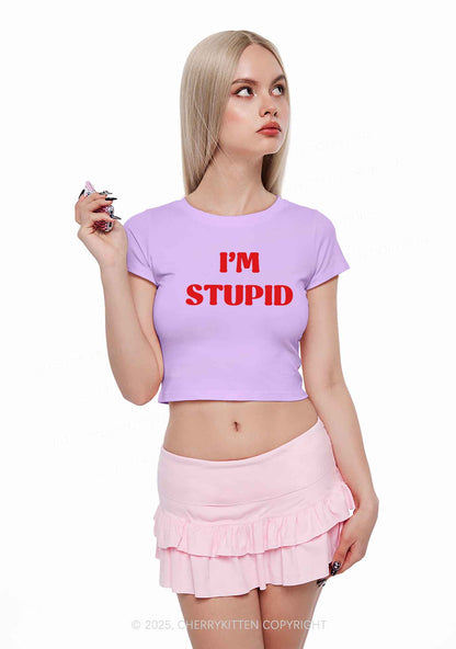 Im Fxxking Stupid Y2K Valentine's Day Baby Tee Cherrykitten