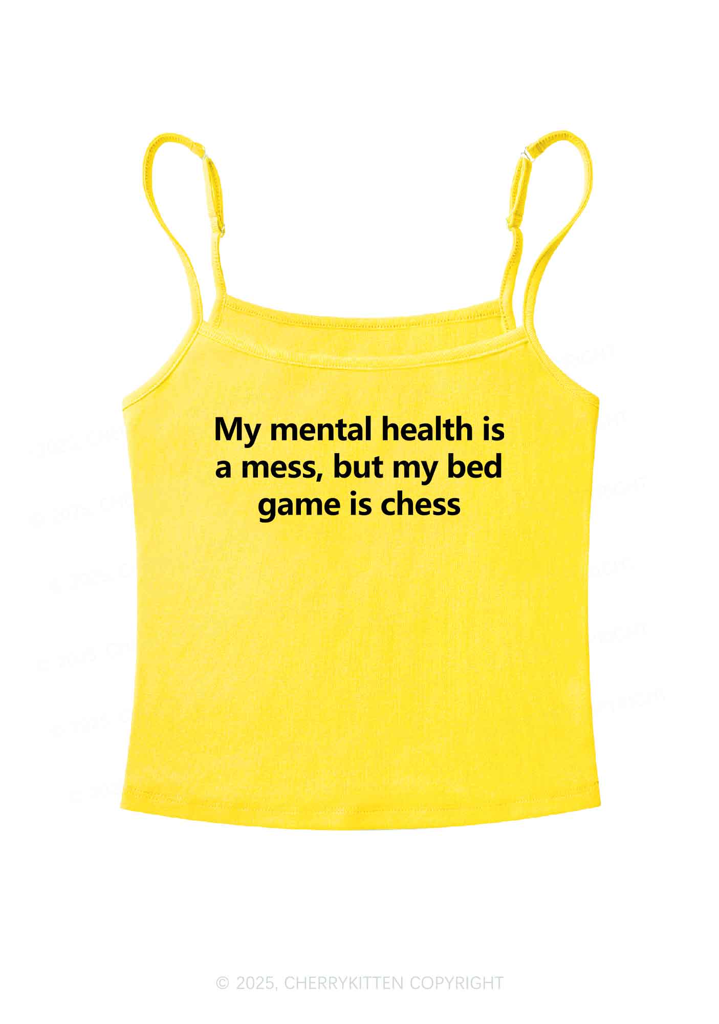 My Mental Health Is Mess Y2K Spaghetti Strap Cami Cherrykitten