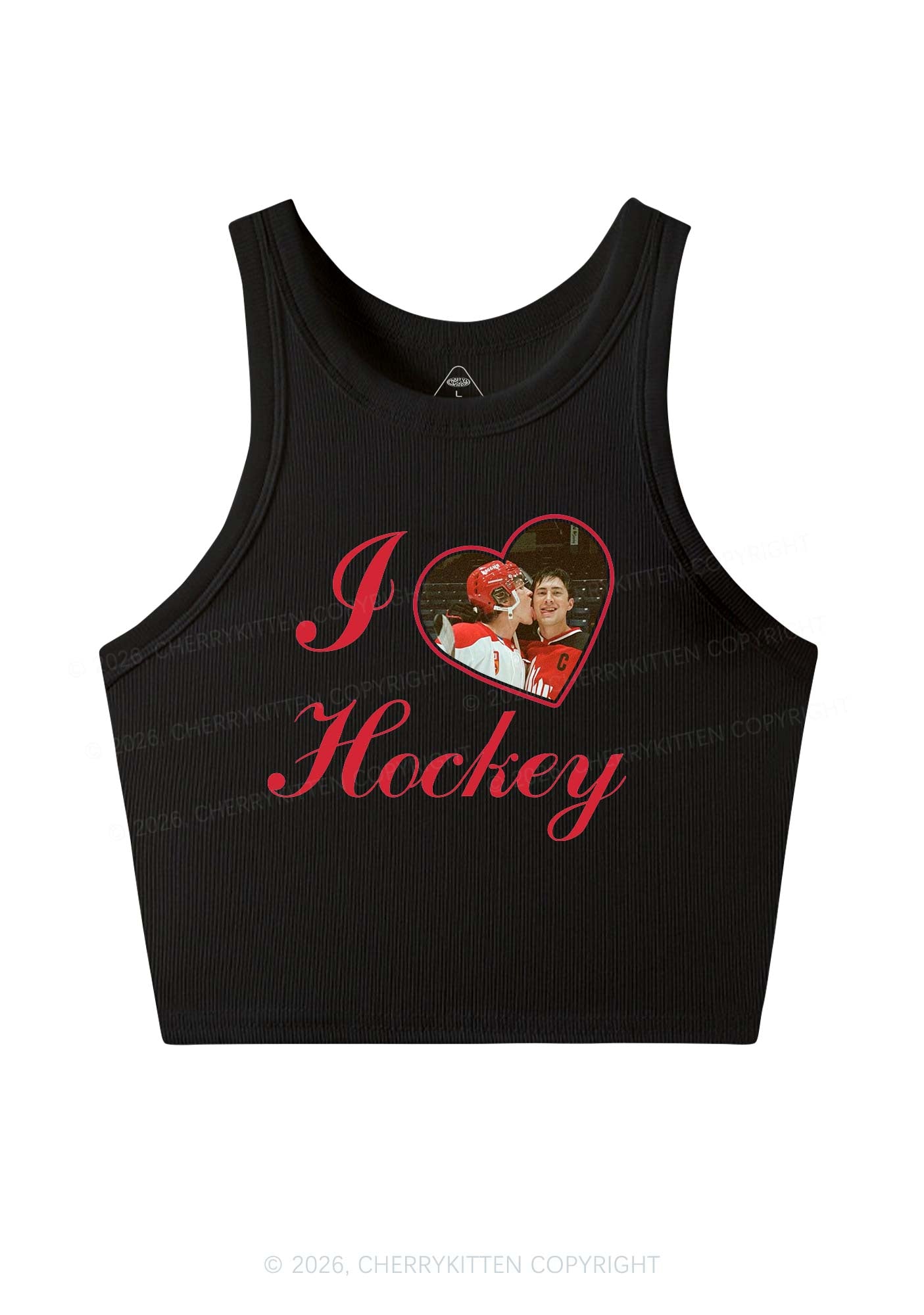I Love Hockey HR Y2K Crop Tank Top Cherrykitten