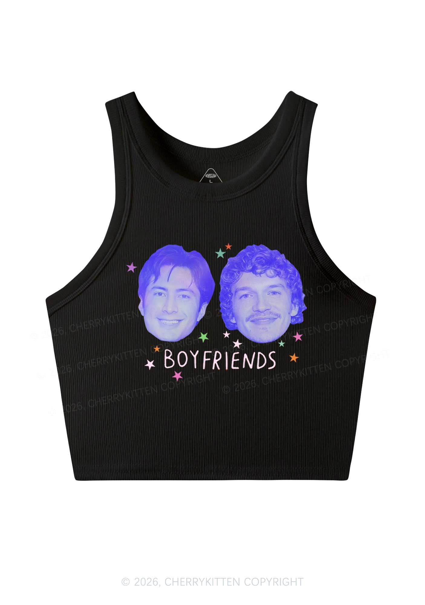 Neon Boyfriends Photo HR Y2K Crop Tank Top Cherrykitten