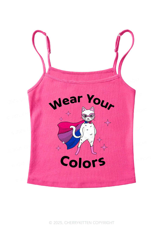 Bisexual Flag Cat Pride Y2K Spaghetti Strap Cami Cherrykitten