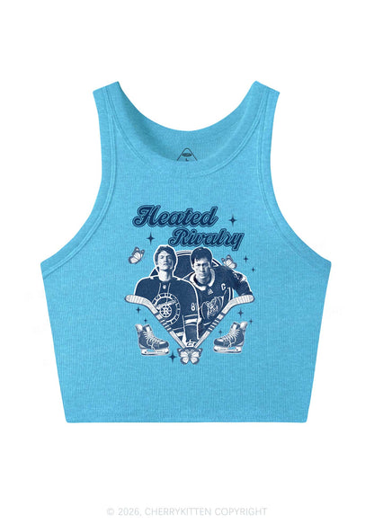 Retro Hockey Elements Y2K Crop Tank Top Cherrykitten