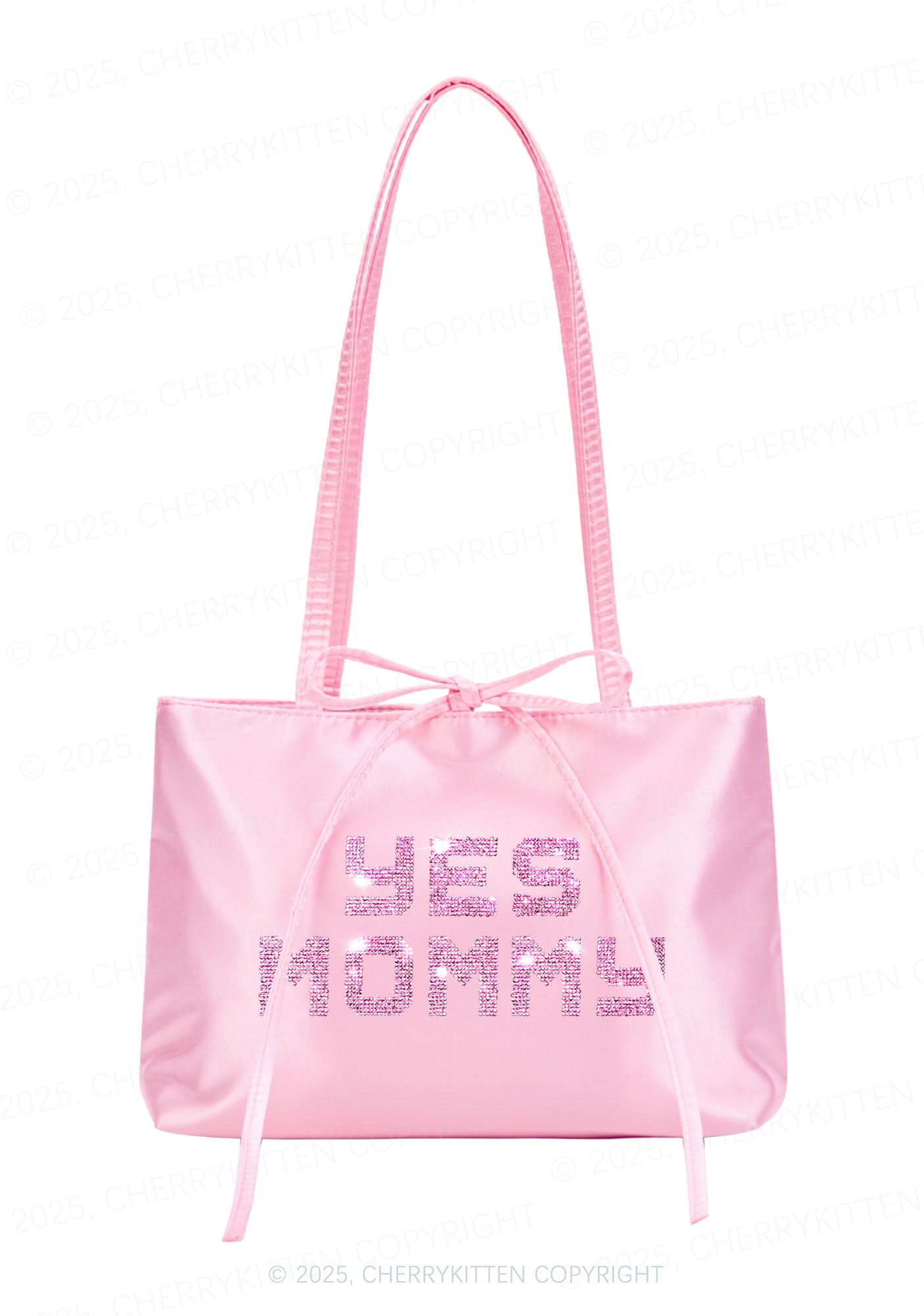 Rhinestone Yes Mommy Y2K Satin Bags Cherrykitten