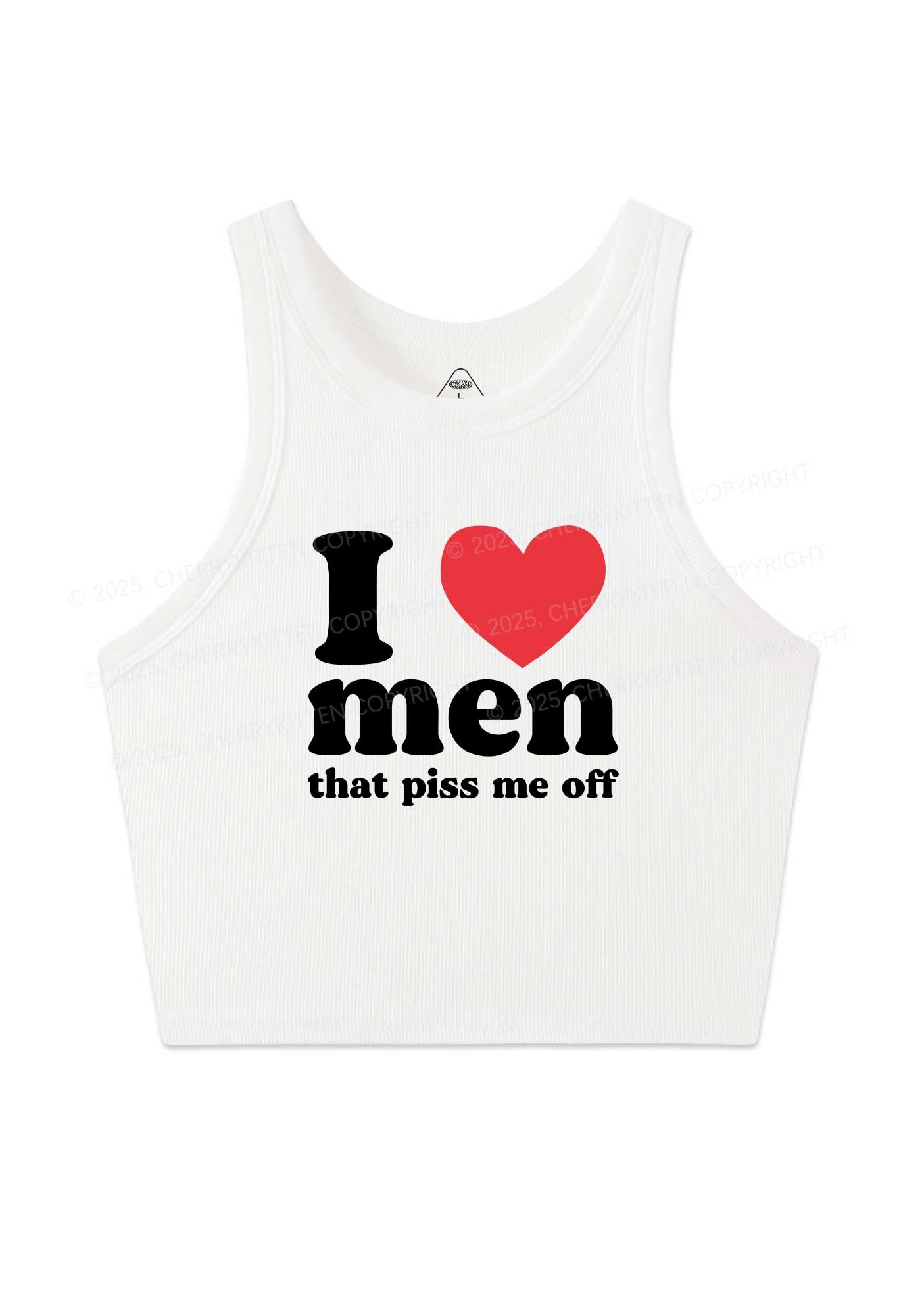 I Love Men Piss Me Off Y2K Crop Tank Top Cherrykitten