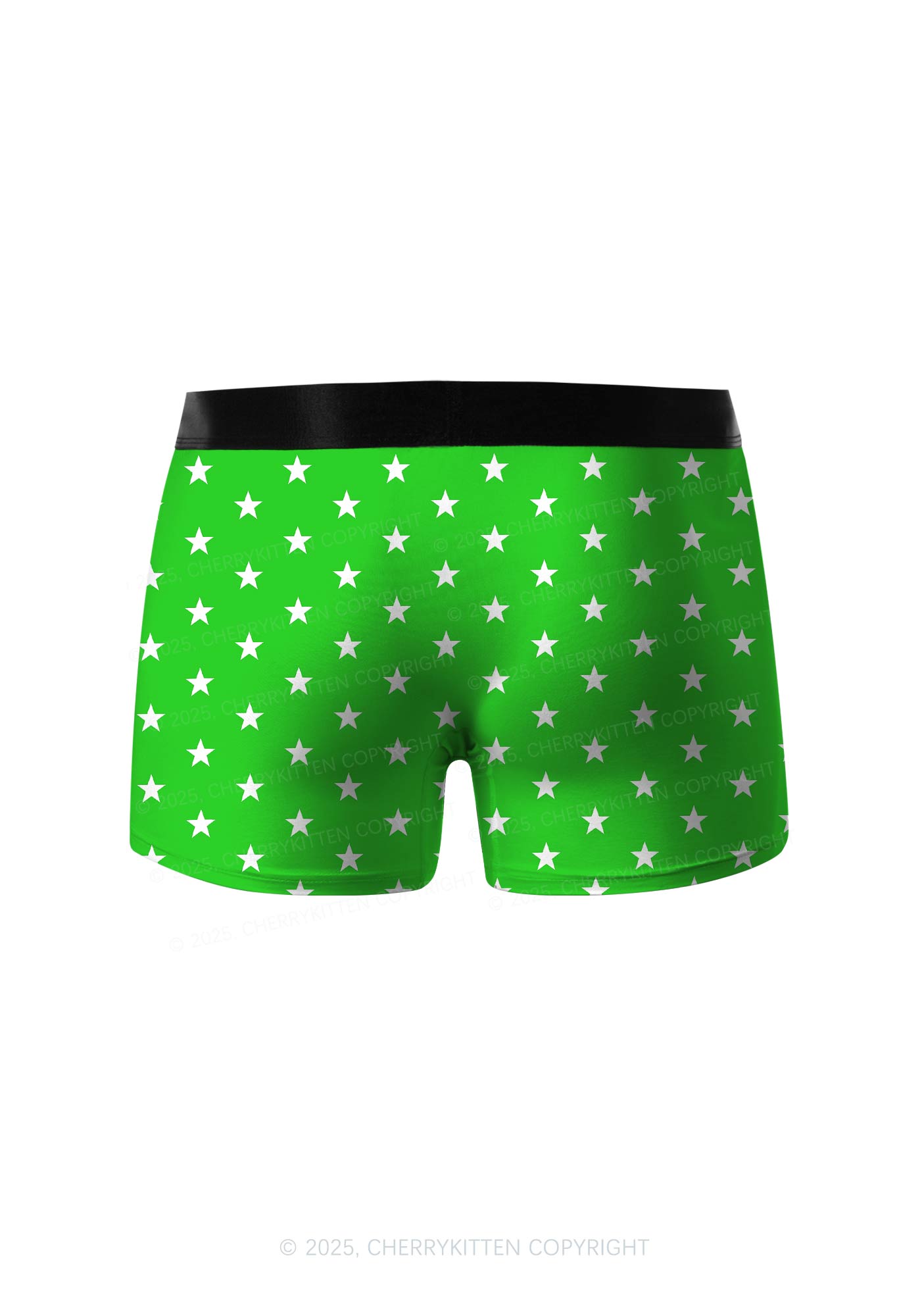 Green Star Y2K Print Men Boxer Briefs Cherrykitten