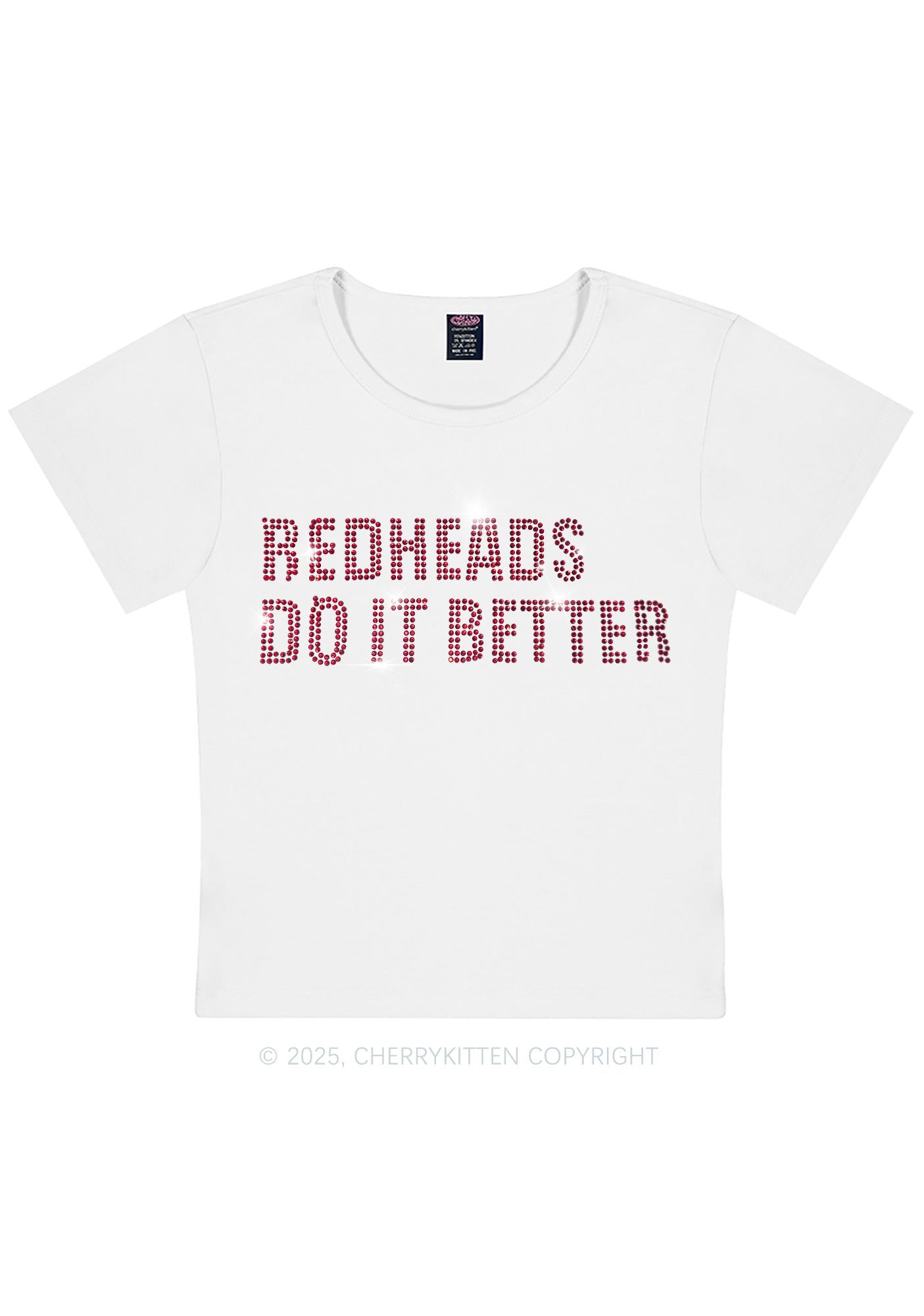 Rhinestone Redheads Do It Better Y2K Baby Tee Cherrykitten