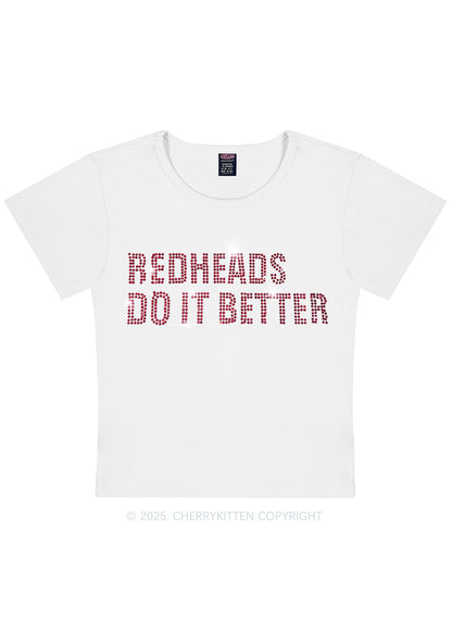 Rhinestone Redheads Do It Better Y2K Baby Tee Cherrykitten