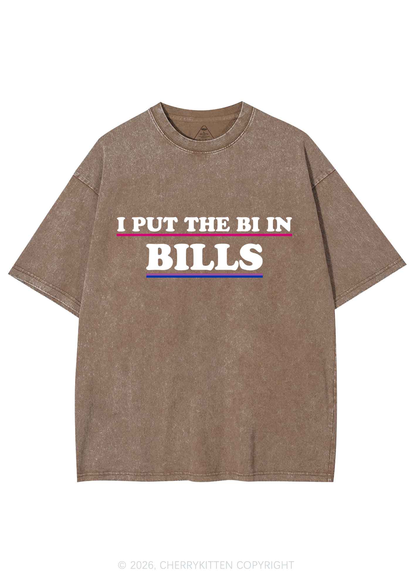 I Put The Bi In Bills Pride Y2K Shirts Washed Tee Cherrykitten
