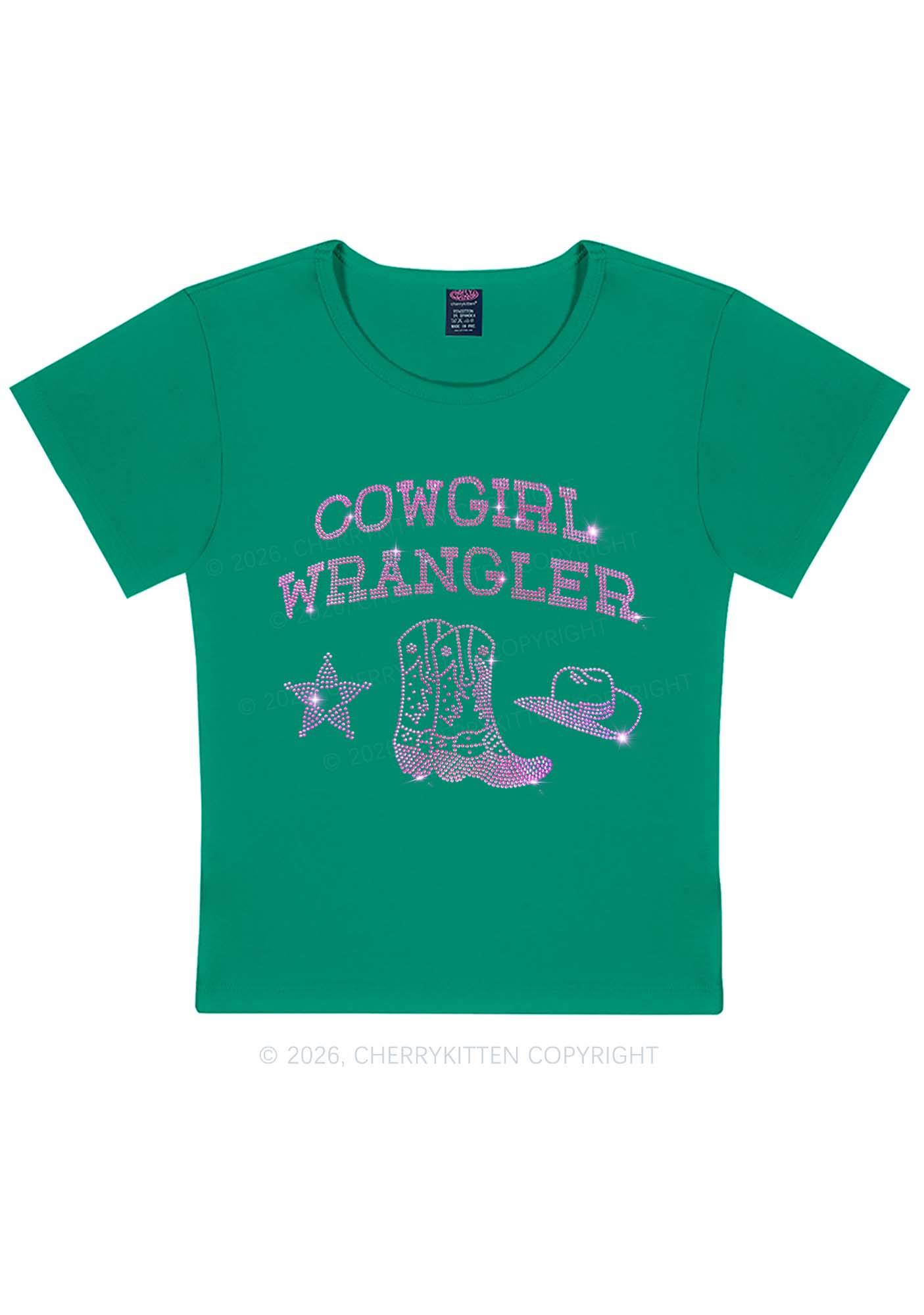 Rhinestone Cowgirl Wrangler Boots Pride Y2K Baby Tee Cherrykitten