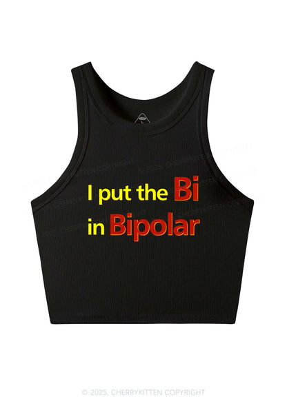 Bi In Bipolar Y2K Crop Tank Top Cherrykitten