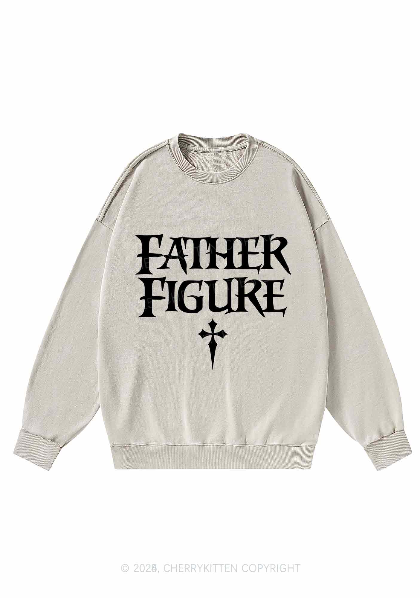Halloween Father Figure Y2K Washed Sweatshirts Cherrykitten