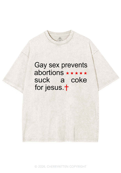 Suck A Coke For Jesus Pride Y2K Shirts Washed Tee Cherrykitten