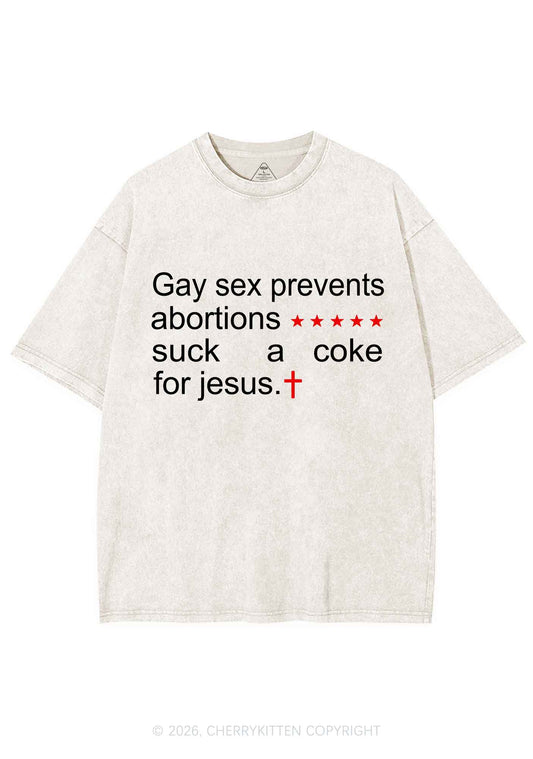 Suck A Coke For Jesus Pride Y2K Shirts Washed Tee Cherrykitten