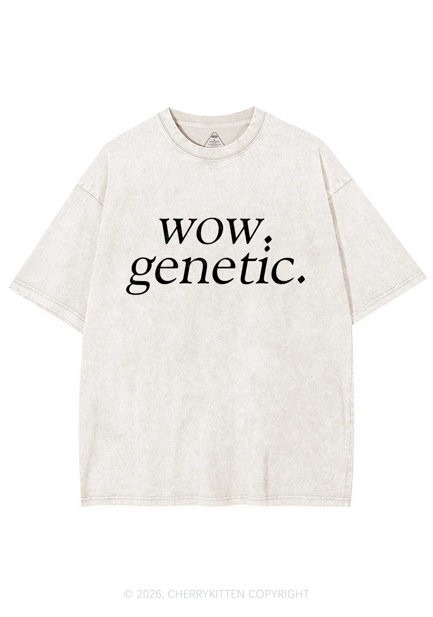 Wow Genetic HR Y2K Shirts Washed Tee Cherrykitten