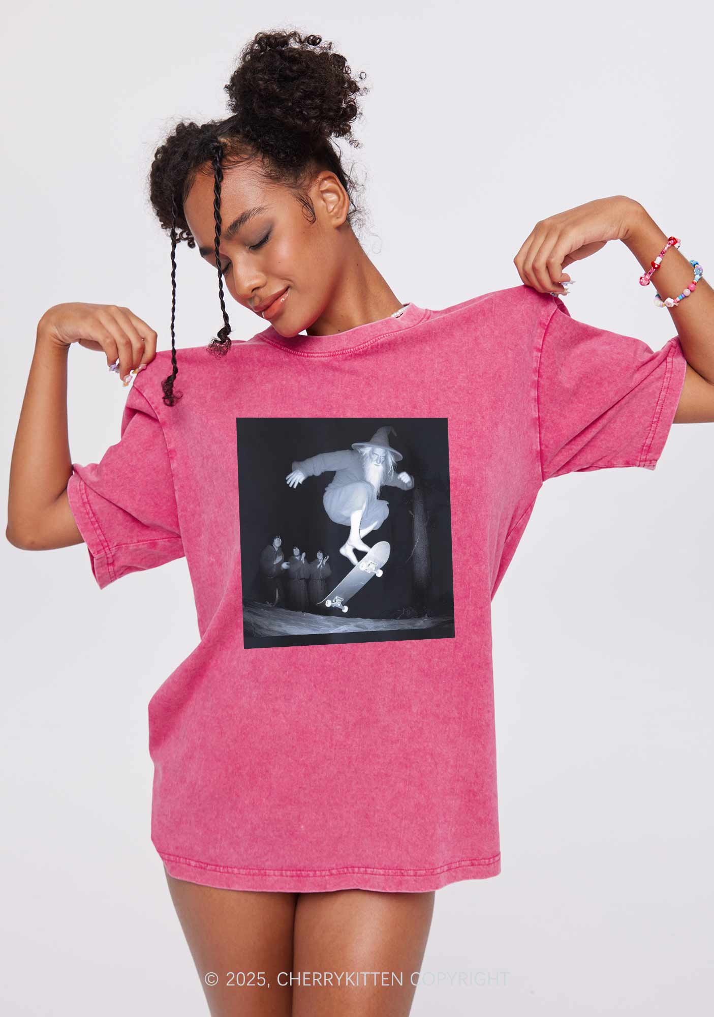 Skating Wizard Y2K Shirts Washed Tee Cherrykitten