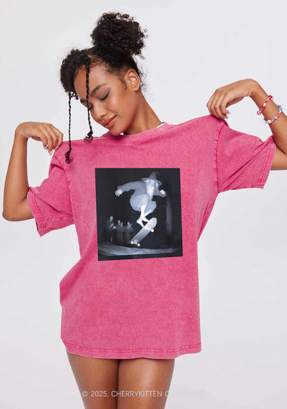 Skating Wizard Y2K Shirts Washed Tee Cherrykitten