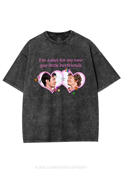 Slxt For My Gay Boyfriends HR Y2K Shirts Washed Tee Cherrykitten