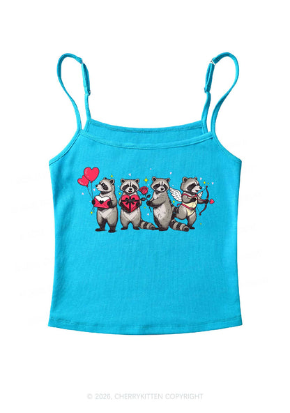 Raccoon Cupids Valentine's Day Y2K Spaghetti Strap Cami Cherrykitten