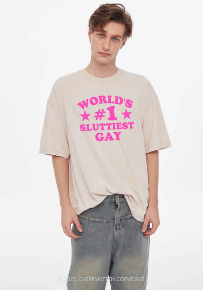 Worlds First Slxttiest Gay Pride Y2K Shirts Washed Tee Cherrykitten