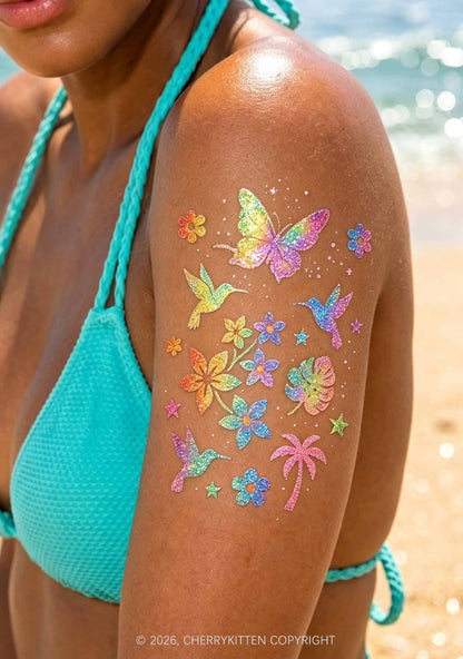 6pcs Hot Girl Sticker Y2K Temporary Tattoo Cherrykitten