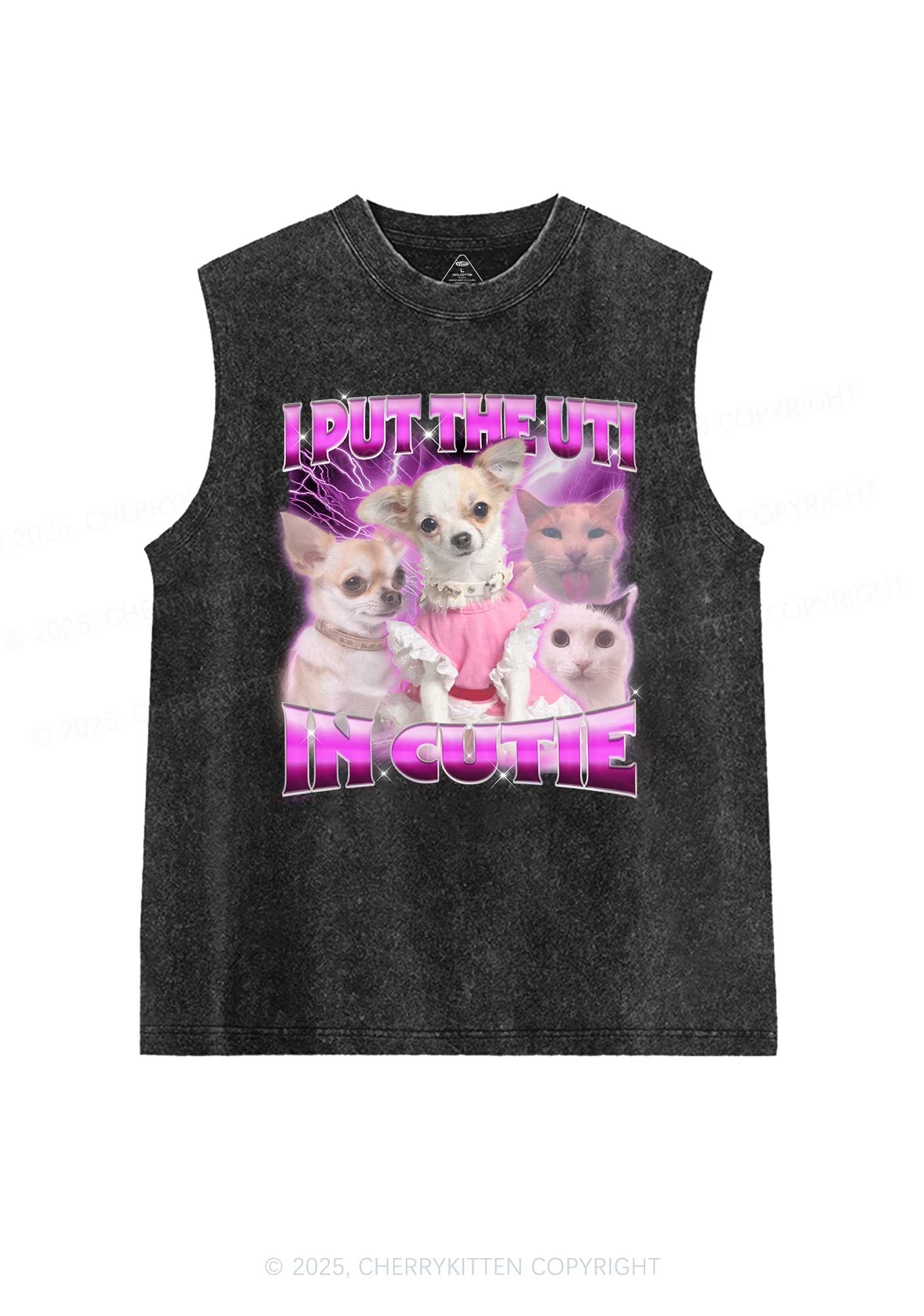 Put UTI In Cutie Y2K Washed Muscle Tank Cherrykitten