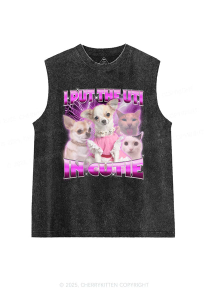 Put UTI In Cutie Y2K Washed Muscle Tank Cherrykitten