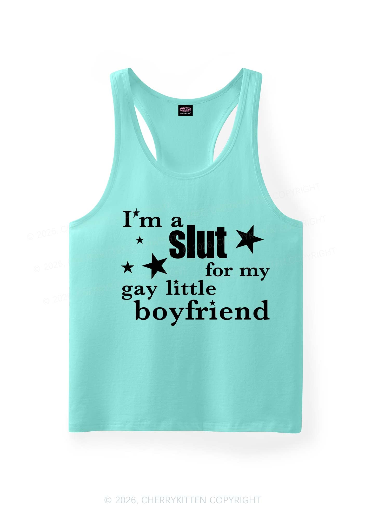 Slxt For My Gay Little BF Pride Y2K Men Racerback Tank Top Cherrykitten