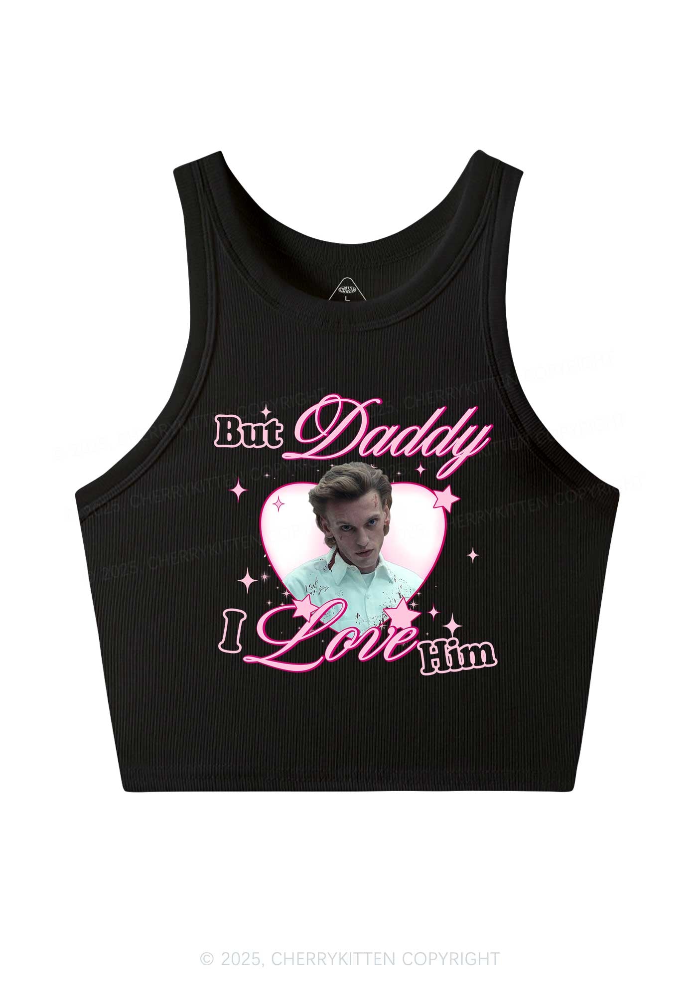 Daddy I Love Number One Y2K Crop Tank Top Cherrykitten