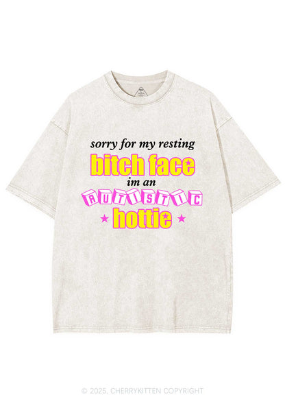 Autistic Hottie Y2K Shirts Washed Tee Cherrykitten