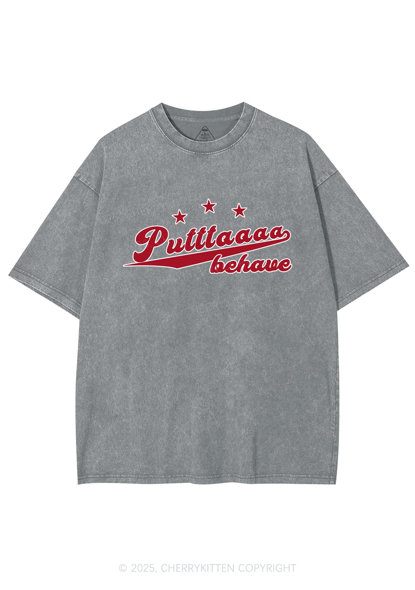 Putttaaaa Behave Y2K Shirts Washed Tee Cherrykitten