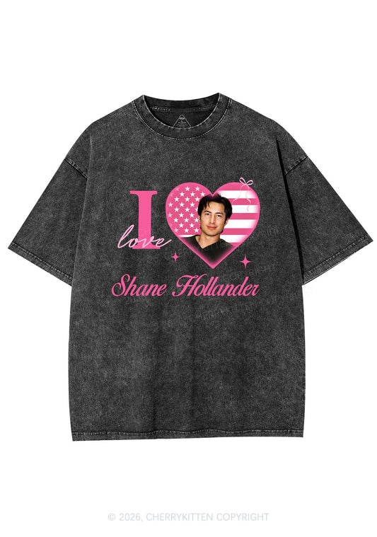 I Love SH HR Y2K Shirts Washed Tee Cherrykitten