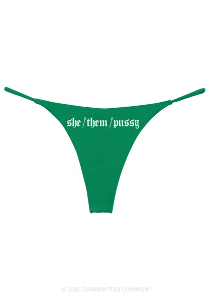 She Them Puxxy Pride Y2K Bikini String Thong Cherrykitten