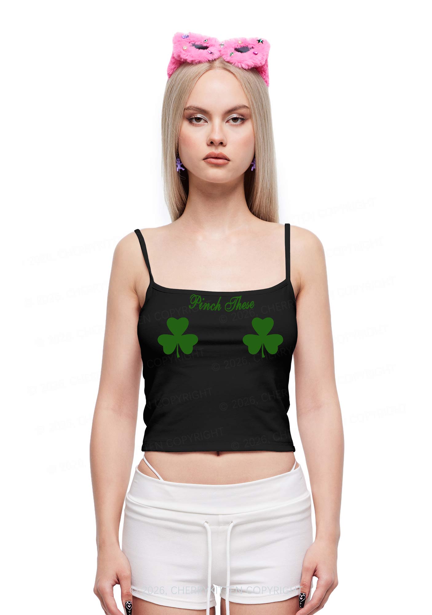 Pinch These St Patricks Y2K Spaghetti Strap Cami Cherrykitten
