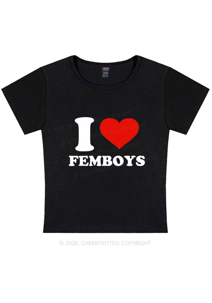 I Love Femboys Pride Y2K Baby Tee Cherrykitten