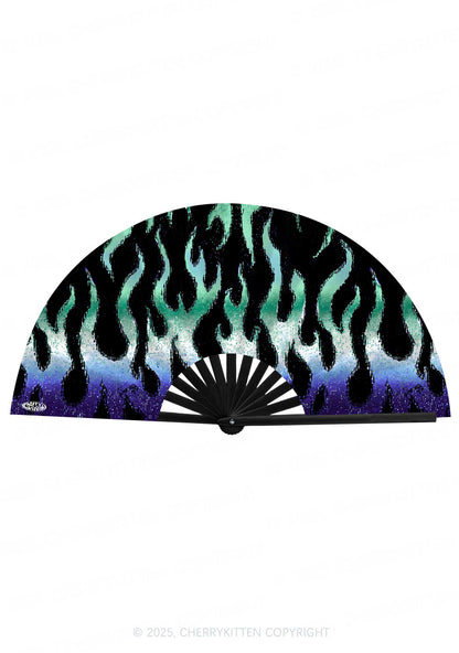 Gay Flame Pride Y2K Rave Hand Fan Cherrykitten