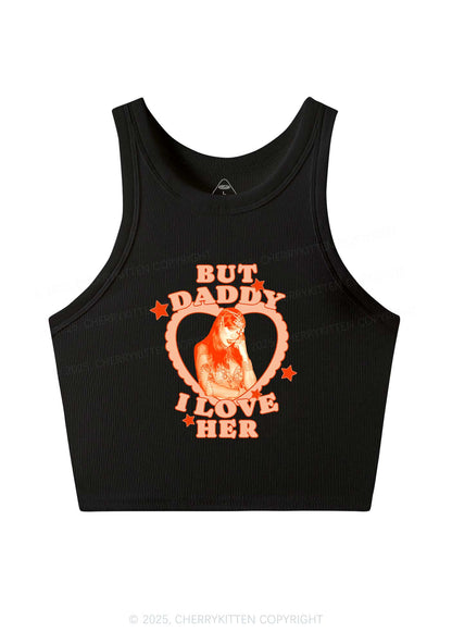 Daddy Love Heart TS Y2K Crop Tank Top Cherrykitten