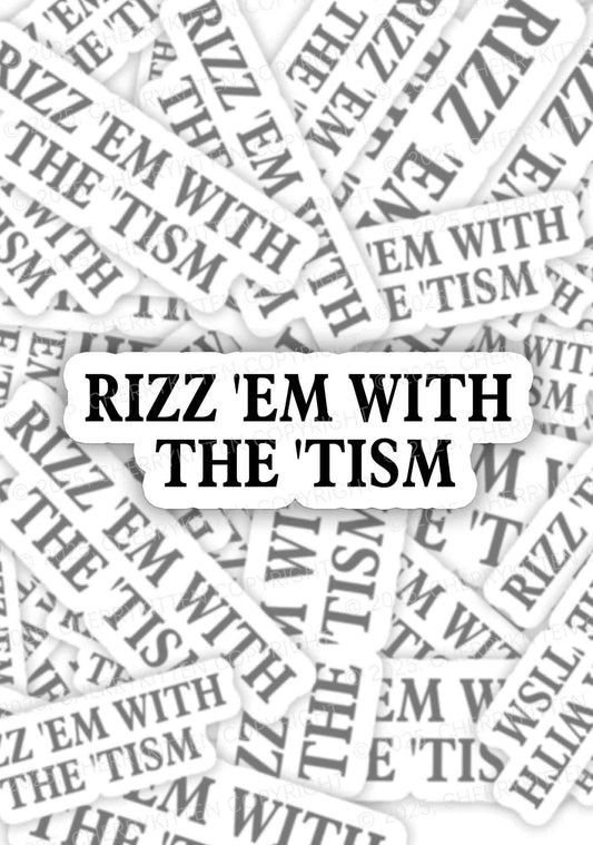 Rizz With Tism 1Pc Y2K Sticker Cherrykitten