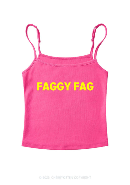 Faggy Fag Pride Y2K Spaghetti Strap Cami Cherrykitten