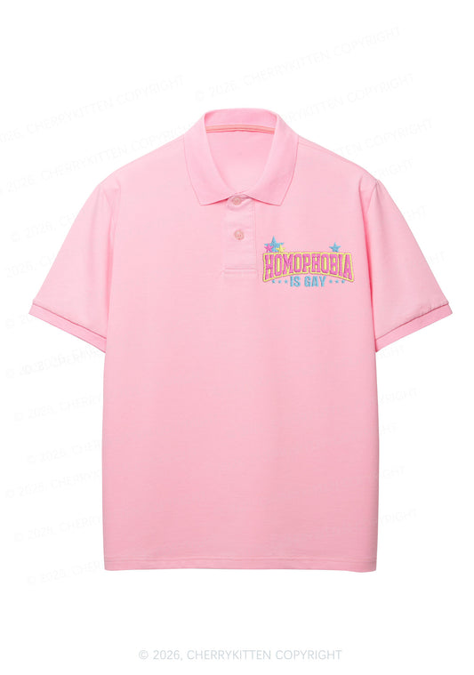 Embroidered Homophobia Is Gay Pride Y2K Polo Shirts Cherrykitten