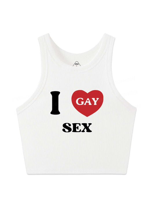 I Love Sx Gay Pride Y2K Crop Tank Top Cherrykitten
