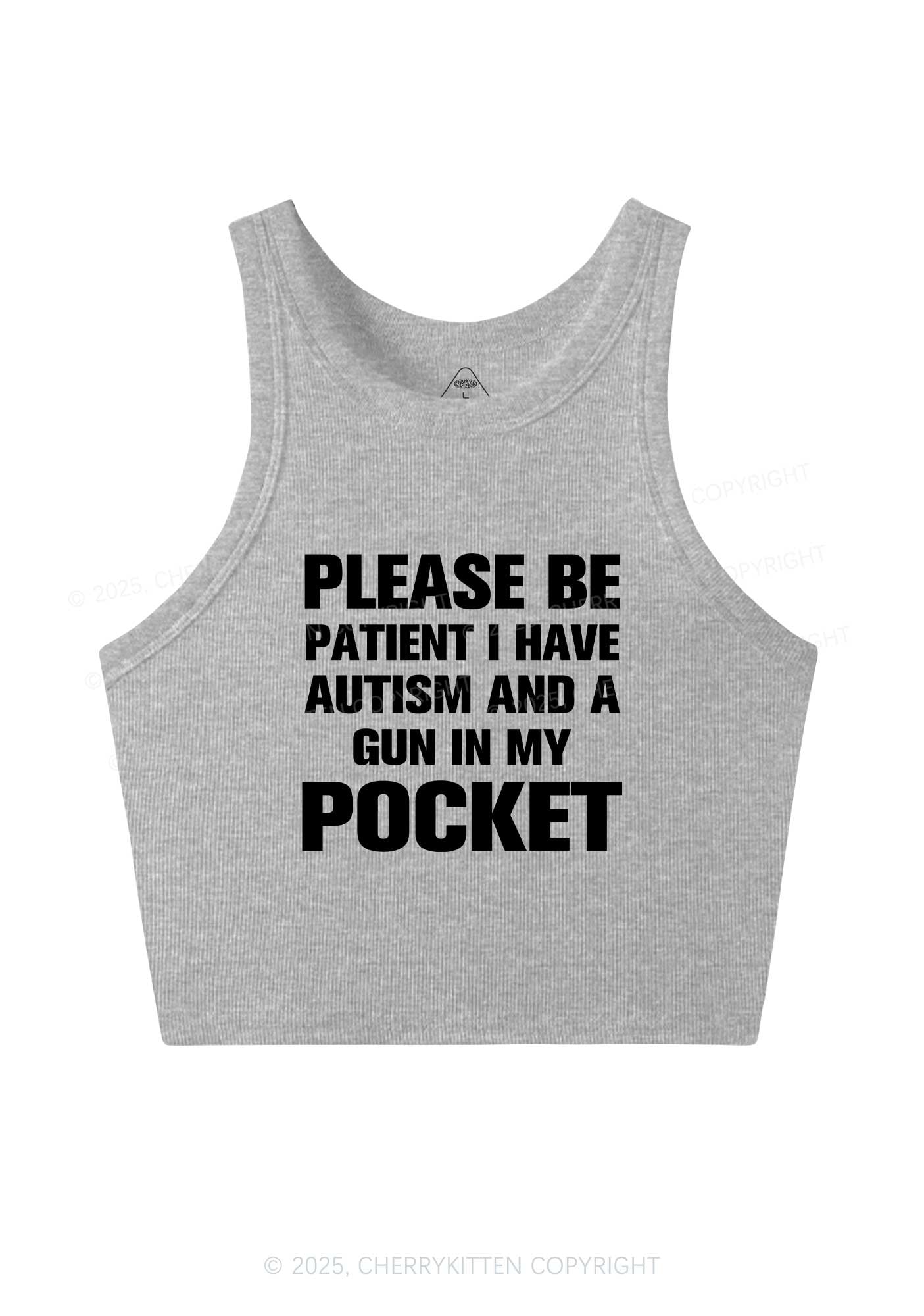Please Be Patient Y2K Crop Tank Top Cherrykitten