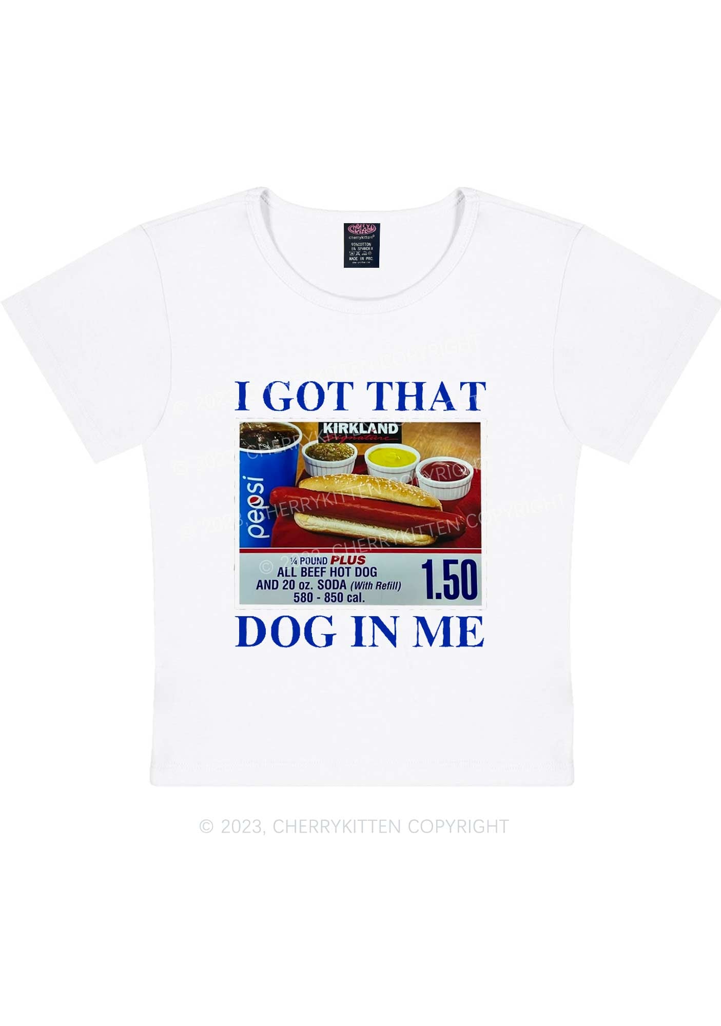 I Got That Hot Dog In Me Y2K Baby Tee Cherrykitten