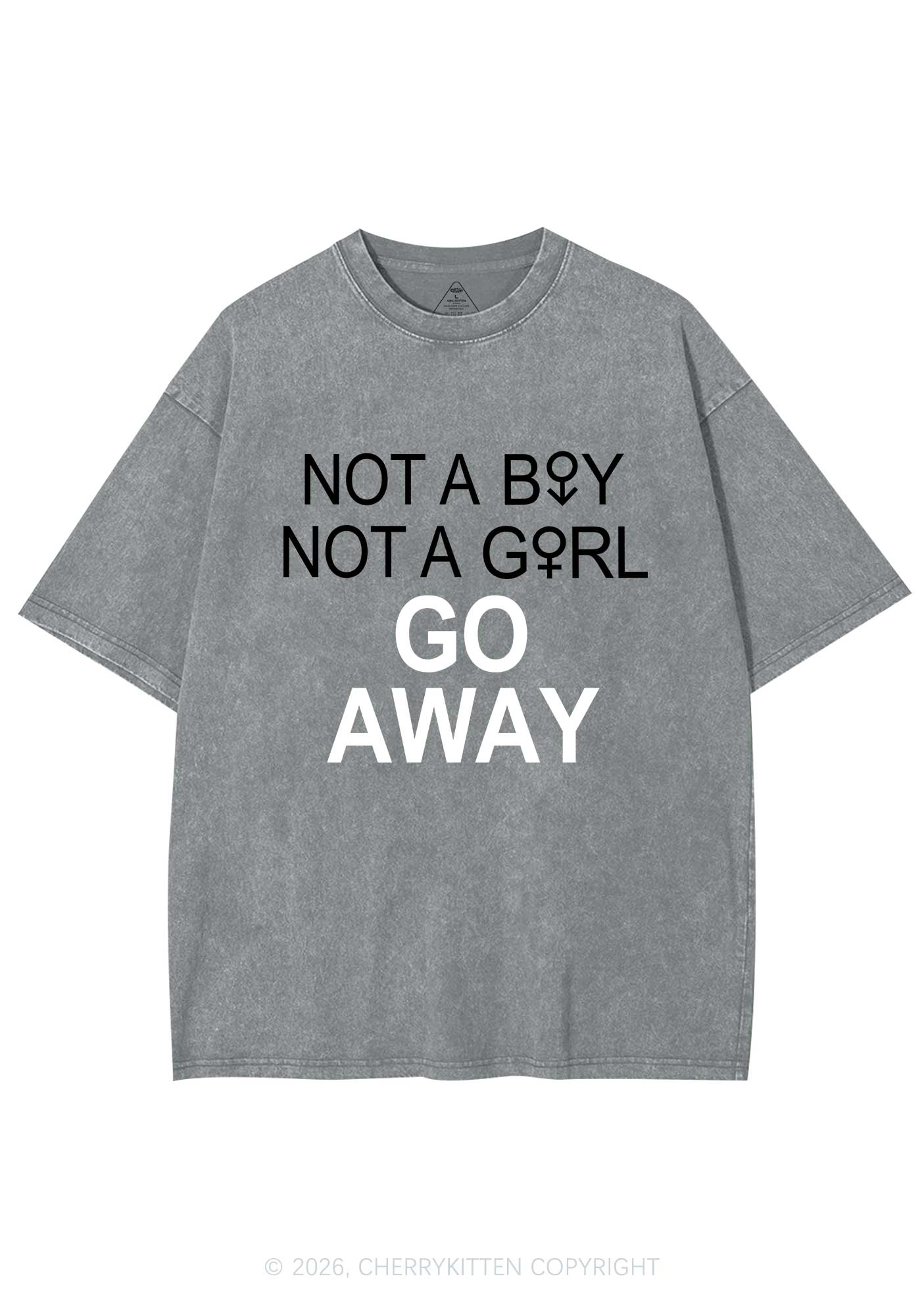 Go Away Pride Y2K Shirts Washed Tee Cherrykitten