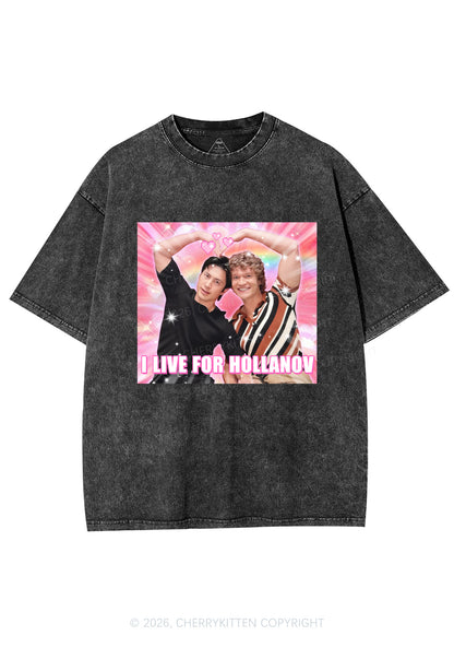 I Live For Hockey Duo HR Y2K Shirts Washed Tee Cherrykitten