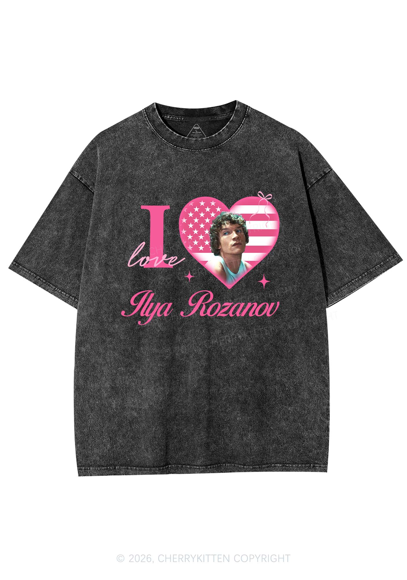 I Love IR HR Y2K Shirts Washed Tee Cherrykitten