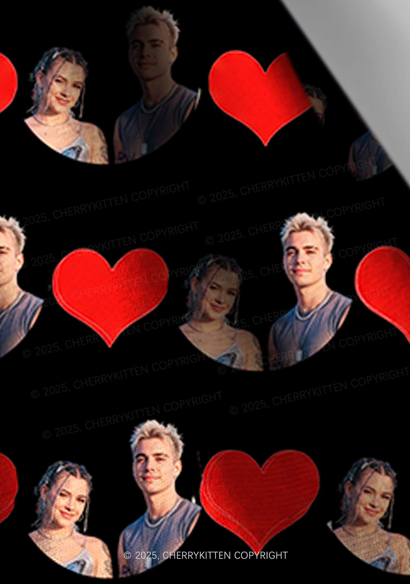 Custom Couple Photo Valentine's Day Y2K Print Headband Cherrykitten